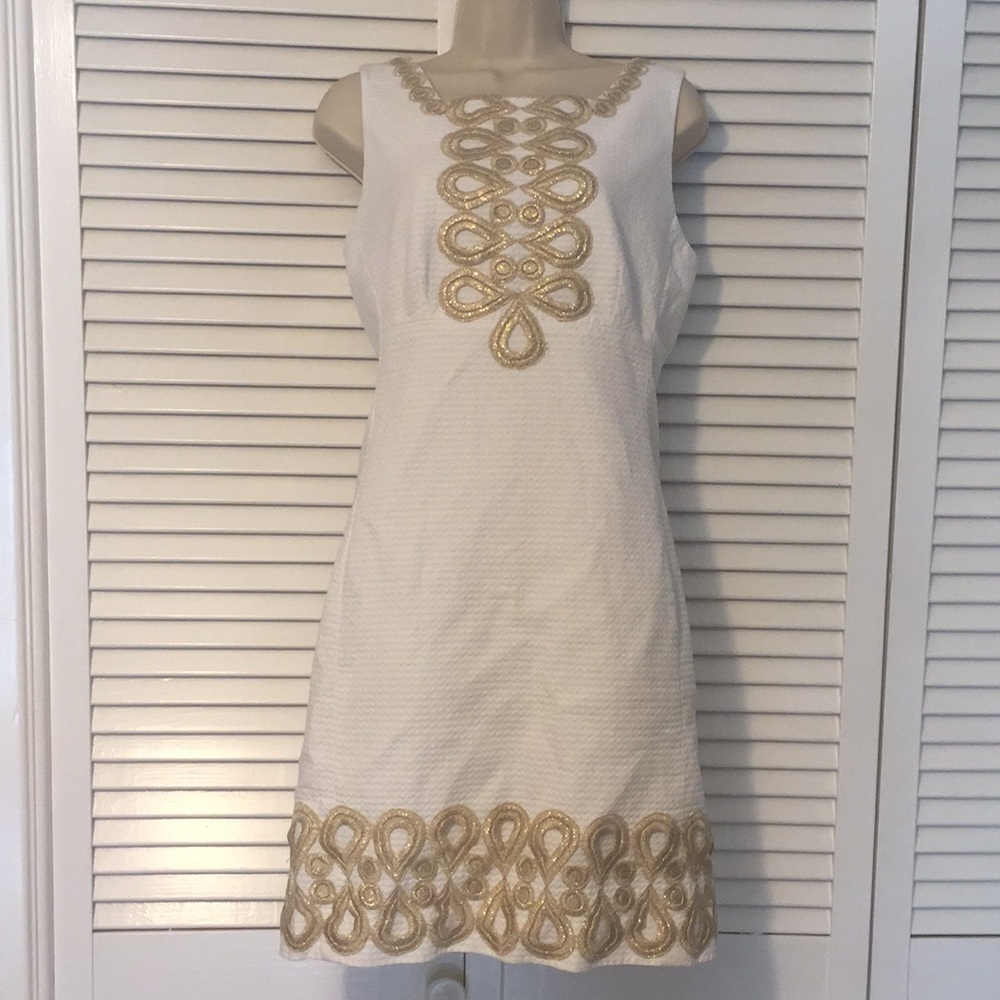 Lilly Pulitzer Gold & White Dress